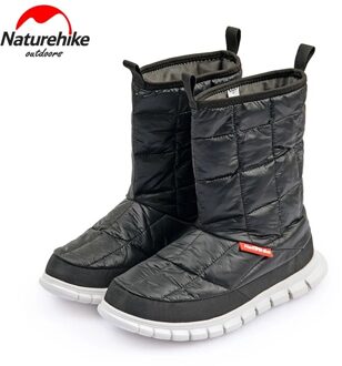 Naturehike Lichtgewicht Unisex Winter Snowboots Ganzendons Warm Winddicht Nylon Antislip Outdoor Hoge Buis Kamp Schoenen zwart XL