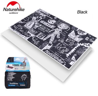 Naturehike Microfiber Magic Handdoek Absorberende & Soft Lint Ecofriendly Doek Strand Camping Sneldrogend NH17Y050-M zwart M