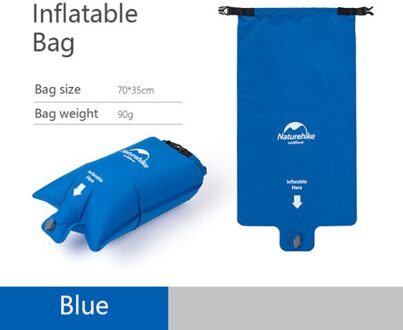 Naturehike Nylon Tpu Camping Mat Slapen Pad Lichtgewicht Vochtwerende Air Matras Draagbare Opblaasbare Matras NH19Z012-P blauw Inflatable zak