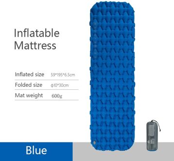 Naturehike Nylon Tpu Slapen Pad Lichtgewicht Vochtbestendige Air Matras Draagbare Opblaasbare Matras Camping Mat NH19Z032-P blauw