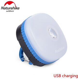 Naturehike Outdoor Draagbare Waterdichte Usb Oplaadbare & Power Door Batterij Led Haak Tent Lamp Zachte Nood Tent Licht NH16D300-D blauw Rechargeable