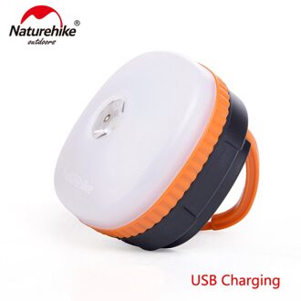 Naturehike Outdoor Draagbare Waterdichte Usb Oplaadbare & Power Door Batterij Led Haak Tent Lamp Zachte Nood Tent Licht NH16D300-D oranje Rechargeable