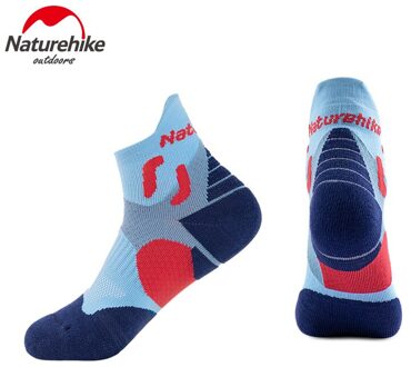Naturehike Outdoor Marathon Training Sokken Zweet-Absorberende Ademend Sneldrogend Basketbal Sokken Running Sportsokken grijs blauw / 39-41