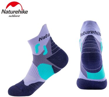 Naturehike Outdoor Marathon Training Sokken Zweet-Absorberende Ademend Sneldrogend Basketbal Sokken Running Sportsokken paars / S