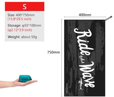 Naturehike Quick Dry Compact Handdoeken Zwemmen Handdoek Draagbare Reizen Badhanddoek Camping Gezicht Handdoek Gym Fitness Handdoek zwart S