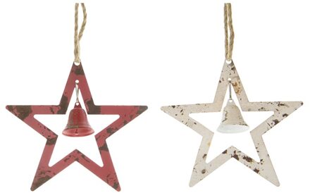 Naturel Collections Hanger ster met bel metaal 21x5x21cm