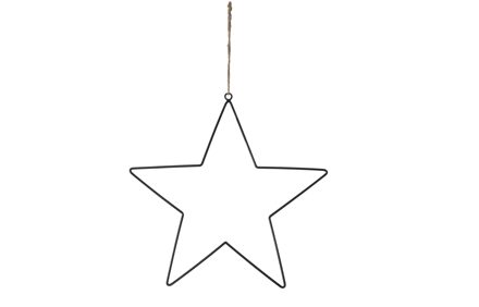 Naturel Collections Ster draad hanger metaal 38cm antraciet