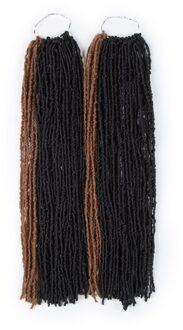 Natuur Haar 18 Inch Vlinder Locs Krullend Haar Gehaakte Vlechten Afro Kinky Twist Ombre Blonde Faux Locs Synthetisch Haar Extensions P1B/30