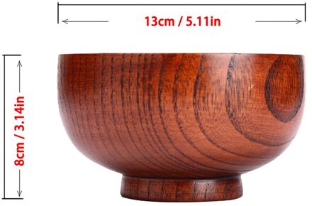 Natuurlijk Hout Servies Houten Kom Soep Salade Rijst Noedels Bowls Keuken Gebruiksvoorwerp Gerechten Huishoudelijke Opslag Kom 13X8