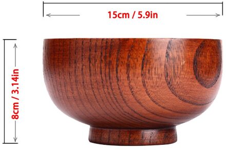 Natuurlijk Hout Servies Houten Kom Soep Salade Rijst Noedels Bowls Keuken Gebruiksvoorwerp Gerechten Huishoudelijke Opslag Kom 15X8