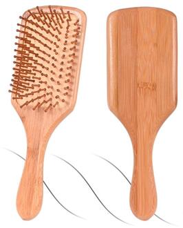 Natuurlijke Bamboe Haar Borstel Luchtkussen Paddle Borstel Detangling Haar Kam Hoofd Hoofdhuid Massage Kam