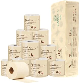 Natuurlijke Bamboevezel Papieren Handdoek Roll Toiletpapier Huidvriendelijke Diner Servetten Papieren Handdoeken Huishoudelijke Accessoires 10 Roll