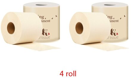 Natuurlijke Bamboevezel Papieren Handdoek Roll Toiletpapier Huidvriendelijke Diner Servetten Papieren Handdoeken Huishoudelijke Accessoires 4 Roll