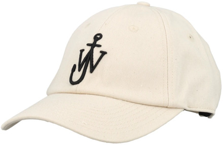 Natuurlijke Baseball Cap met Geborduurd Logo JW Anderson , Beige , Unisex - ONE Size