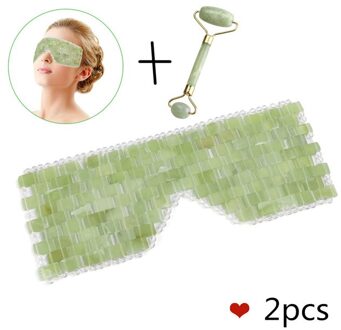 Natuurlijke Echte Eye Massager Therapie Jade Steen Germanium Sleep Eye Mask Shade Cover Ontspanning Gezondheidszorg Beauty Tool Bruin