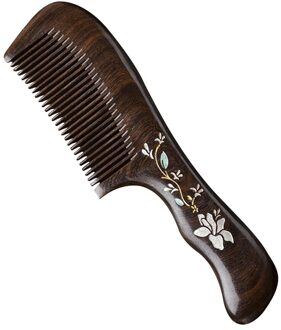 Natuurlijke Handgemaakte Houten Kam Fijne Tand Lange Sandelhout Kam Haar Kam Geen Statische Geen Winkelhaak Voor Vrouwen Kids Massage Kam 21X5.3cm 02