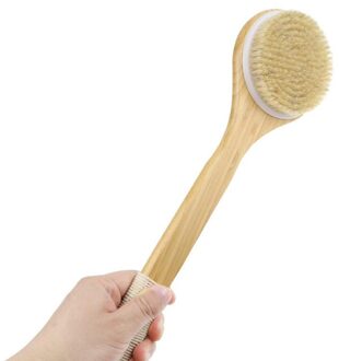 Natuurlijke Houten Bad Douche Terug Scrubber Body Droge Huid Bad Borstel Spa Exfoliator