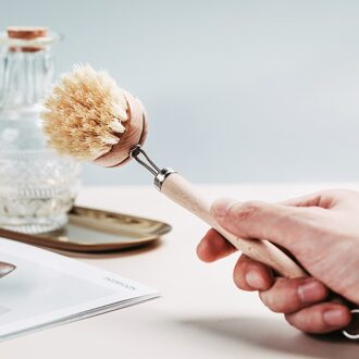 Natuurlijke Houten Lange Handvat Pan Pot Borstel Dish Bowl Wassen Borstel Huishoudelijke Keuken Cleaning Tools