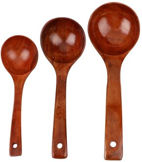 Natuurlijke Houten Lange Handvat Soeplepel Keuken Accessoires Gezonde Eco-vriendelijke Kookgerei Servies midden- Size