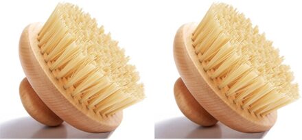 Natuurlijke Houten Sisal Bad Borstel Exfoliërende Body Massage Cactus Plant Fiber Borstel Ronde Body Massage Droge Borstel 2stk