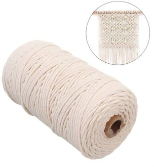 Natuurlijke Katoen Macrame Touw Koord 3Mm 109 Yard 100% Natuurlijke Katoen Muur Opknoping Plant Hanger Craft Maken Breien Koord touw
