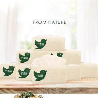 Natuurlijke Kleur Papieren Handdoek Servet Bamboe Pulp Papier Wettable Water Verwijderbare Gezicht Handdoek Vier Lagen 270 Vellen