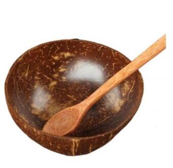 Natuurlijke Kokosnoot Kom Creatieve Servies Natuurlijk Gemaakt Servies Delicate Kokosnoot Kom Vegan Niet Lekt Geen Schadelijke Coating bowl met lepel
