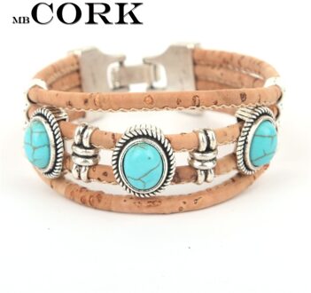 Natuurlijke kurk armband originele handgemaakte stone Steekt vrouwen hout armband sieraden BR-201