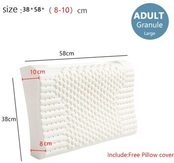 Natuurlijke Latex Kussen Nek Cervicale Bescherming Ademend Kussens Voor Schouder Pijn Slapen Massage Met Kussensloop Granule groot