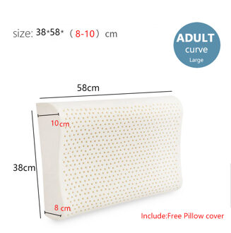 Natuurlijke Latex Kussen Nek Cervicale Bescherming Ademend Kussens Voor Schouder Pijn Slapen Massage Met Kussensloop volwassen Curve groot