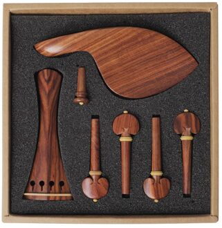 Natuurlijke Mahonie 4/4 Viool Onderdelen Accessoires Set Van Fine-Tuning Chinrest Chin Rest Staartstuk Endpin Vervanging Kit