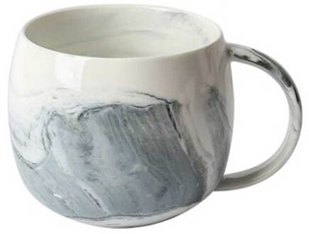 Natuurlijke Marmeren Keramische Kopje Koffie Dikbuikige Melk Thee Cup Ontbijt Keramische Cup Eenvoudige Paar Mok Creatieve Water Cup. grijs