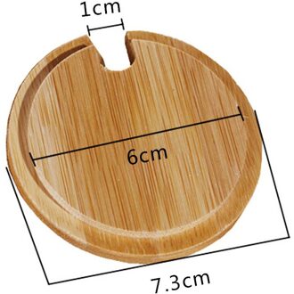 Natuurlijke Milieuvriendelijke Bamboe Cup Cover Coaster Vat Deksel Deksel Seal Cover Mok Cover S 7.3cm