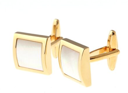 Natuurlijke Shell Manchetknopen Vierkante Witte Mannen Business Franse Senior Banket Party Geschikt Shirt Knoppen Modieuze Luxe