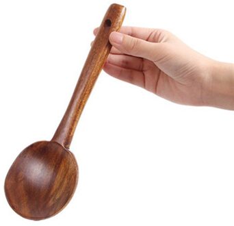 Natuurlijke Teak Hout Servies Lepel Lange Rijst Vergiet Soep Skimmer Koken Soep Lepels Scoop Keuken Tool Set B