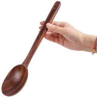 Natuurlijke Teak Hout Servies Lepel Lange Rijst Vergiet Soep Skimmer Koken Soep Lepels Scoop Keuken Tool Set D