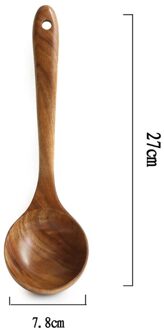 Natuurlijke Teak Hout Servies Lepel Lange Rijst Vergiet Soep Skimmer Koken Soep Lepels Scoop Keuken Tool Set