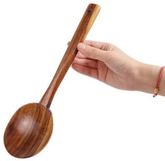 Natuurlijke Teak Hout Servies Lepel Lange Rijst Vergiet Soep Skimmer Koken Soep Lepels Scoop Keuken Tool Set