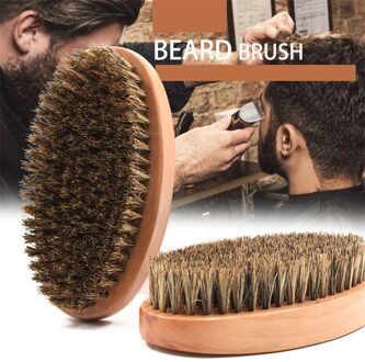 Natuurlijke Varkenshaar Baard Borstel Voor Mannen Cepillo Barba Scheren Borstel Om Kam Snor Escova De Cabelo Brosse Poil De sanglier
