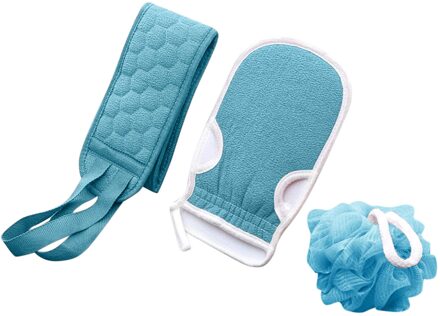 Natuurlijke Zachte Exfoliërende Artefact Bad Douche Unisex Massage Spa Scrubber Spons Back Strap Body Skin Health Cleaning Tool donker blauw