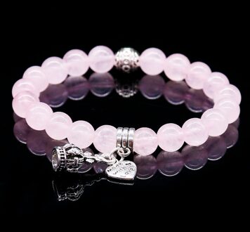 Natuursteen Roze Crystal Armbanden En Armbanden Voor Vrouwen Mannen Kleur Hangend Charm Armband Casual Sieraden Liefde