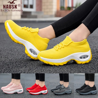 NAUSK Platform Sneakers Shoes Breathable Casual Shoes Woman Fashion Height Increasing Ladies Shoes Plus Size 36-42 2020
