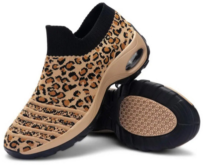 NAUSK Sneakers Female Knitted Vulcanized Shoes Casual Slip On Ladies Flat Shoe Mesh Trainers Soft Walking Footwear