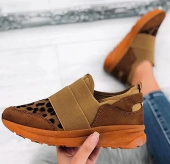 NAUSK Winter New Sneakers Plush Warm Light Leopard Slip-on Casual Ladies Footwear Soft Bottom Platform Female Running Shoes 2021