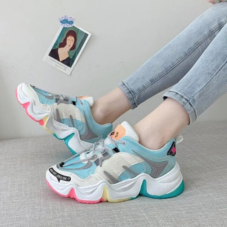 NAUSK Women Platform Shoes Women Flat Casual Shoes Rainbow Jelly Sole Comfortable Breathable Sneakers Fashion Shoes 2020
