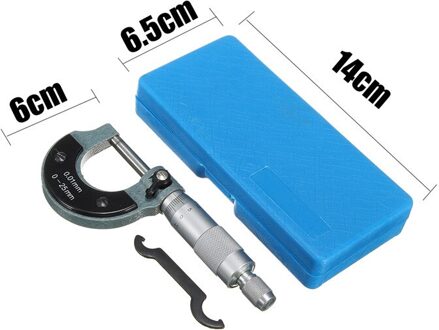 Nauwkeurig Meetinstrument 0-25mm 0.01mm Buiten Externe Metric Gauge Micrometer Machinist Meten met Doos