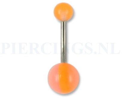 Navelpiercing acryl oranje lijntje