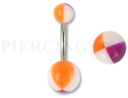 Navelpiercing acryl paars oranje