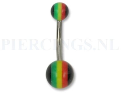 Navelpiercing acryl rasta kleuren