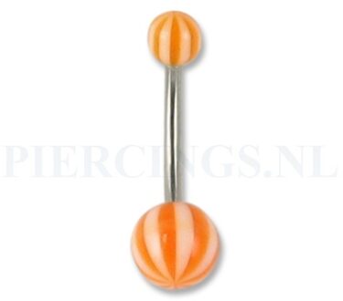 Navelpiercing acryl strandbal oranje L 12 mm